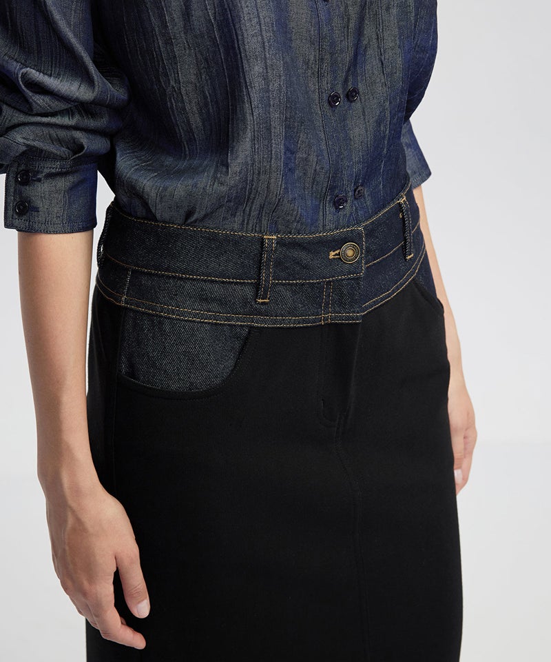 Ipekyol Mixed Media Pencil Skirt - Image 4